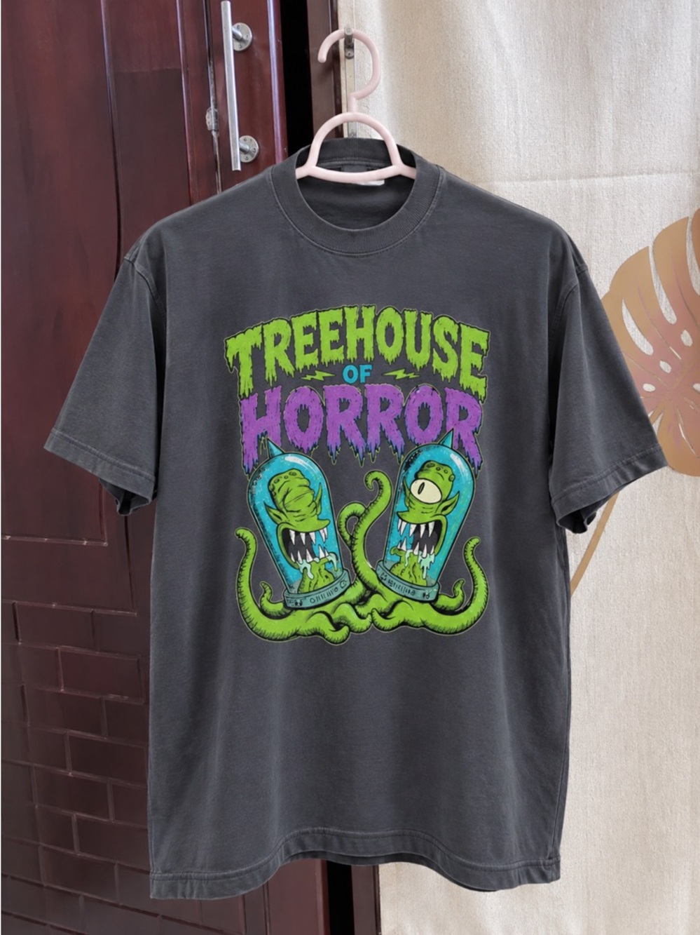Treehouse of Horror Alien Spooky Space Monster Graphic Pepper Tee